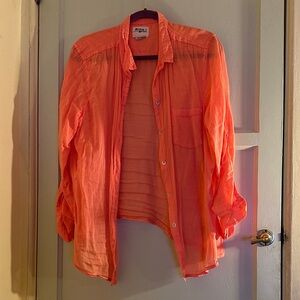 HOLDING HORSES Women's Peach Button Down Shirt